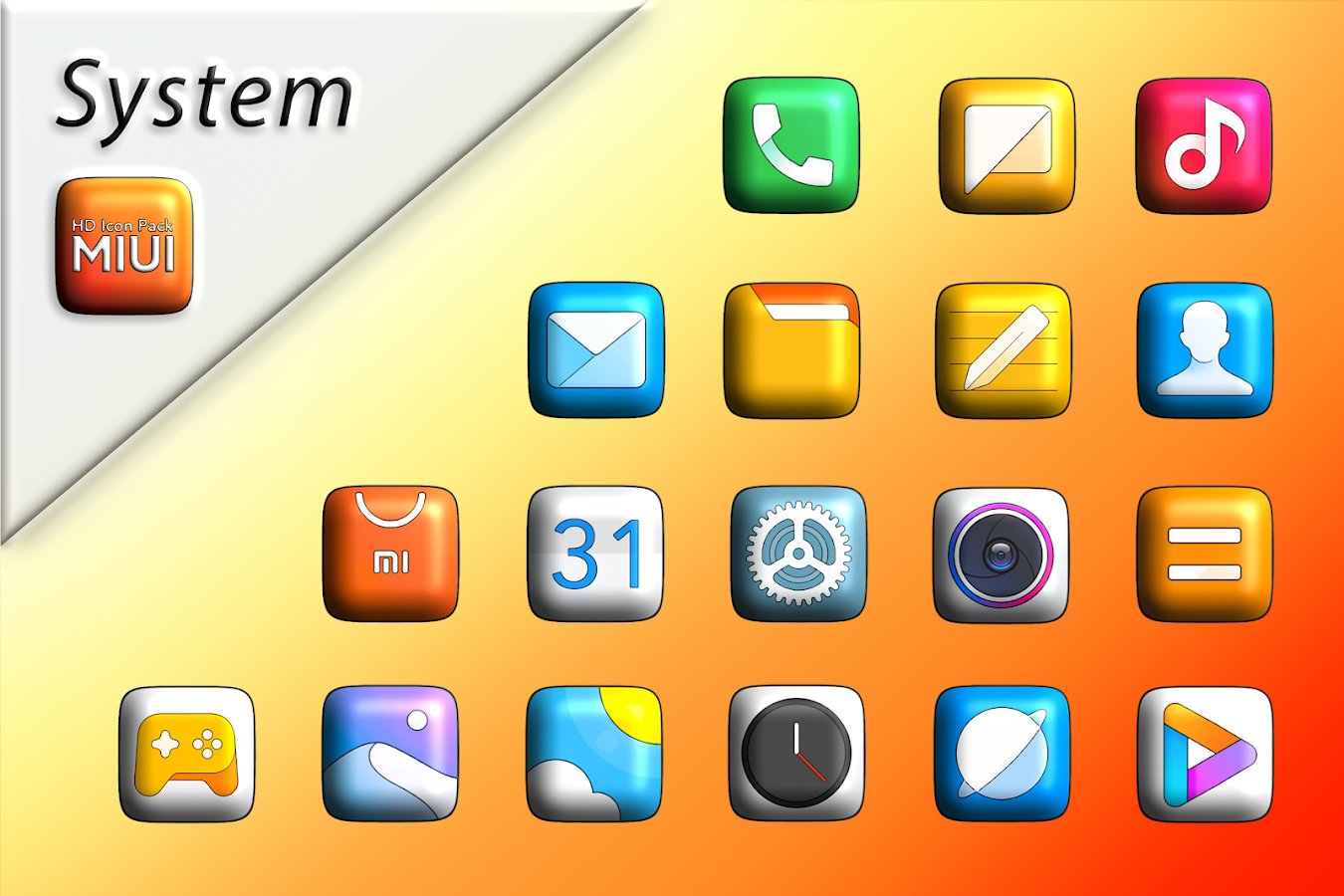 MIUI 3D - Icon Pack background
