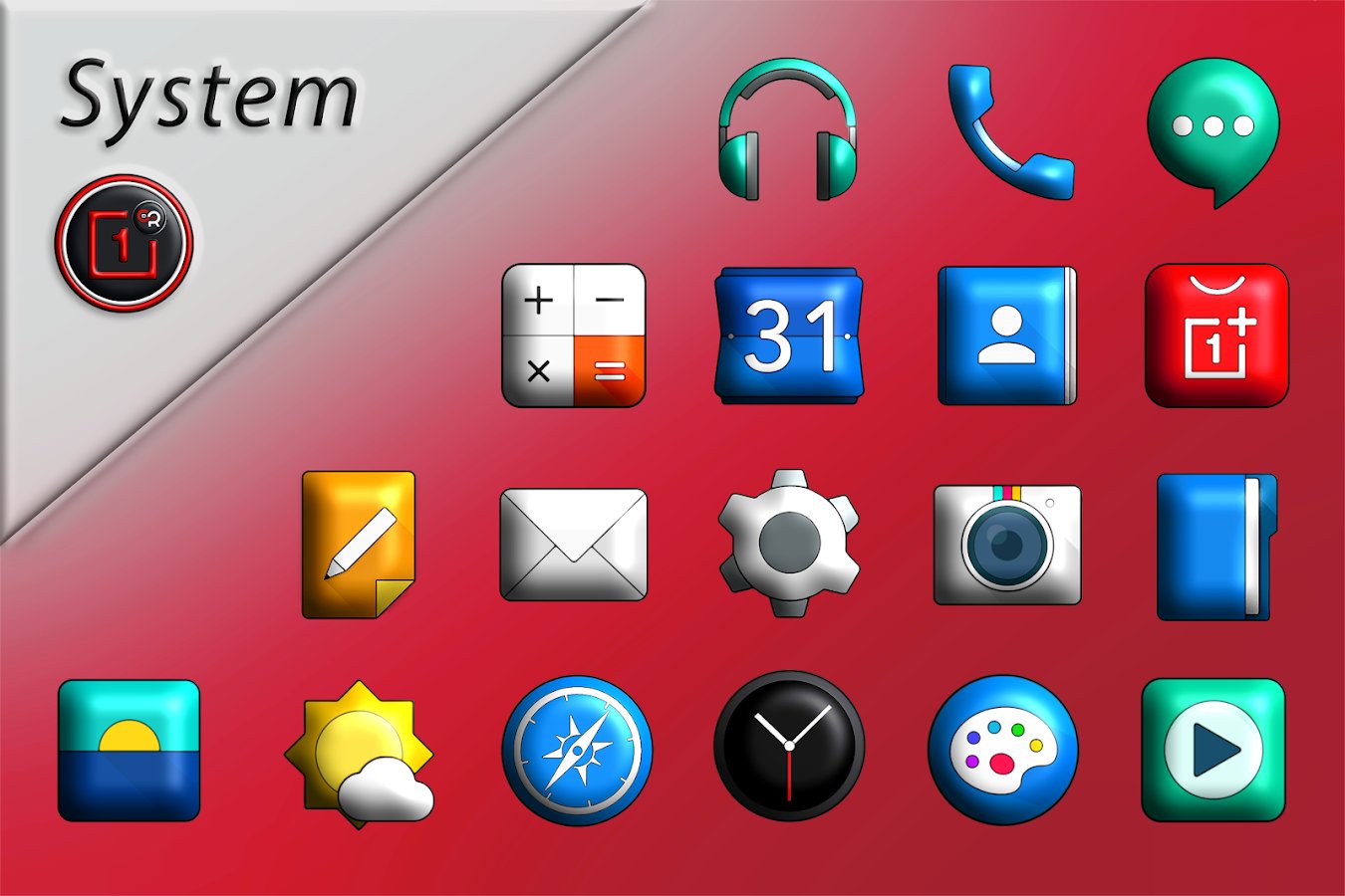 Oxigen 3D - Icon Pack background
